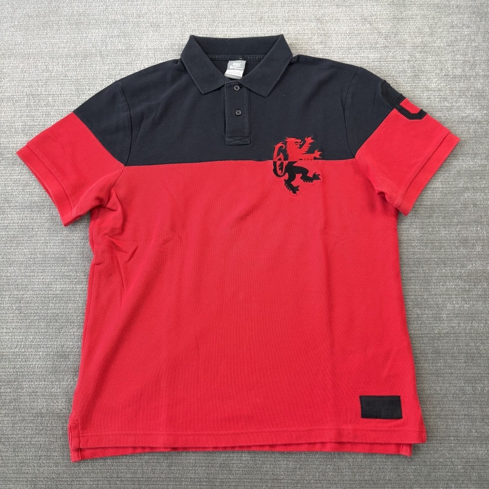 Nike Virescit Vulnere Virtus‎ 6 Polo Shirt Mens XL Red LeBron James Embroidered